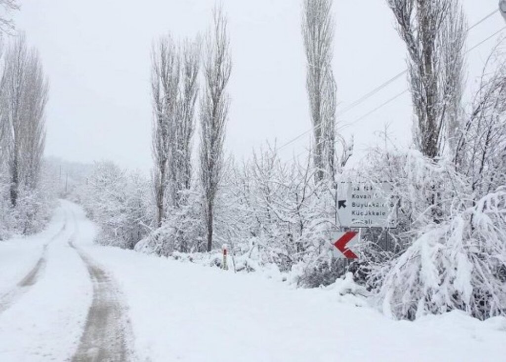 Samsun'un ilçelerinden kar manzaraları