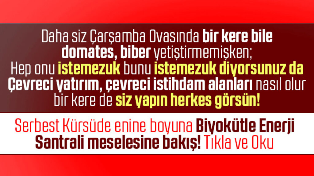 Çarşamba Biyokütle Santraline enine boyuna bakış! Serbest Kürsü analizi