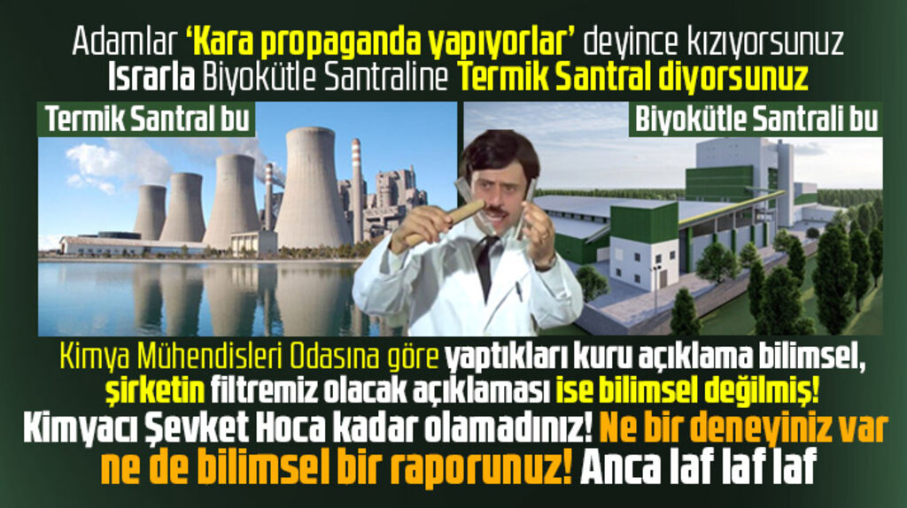 Kimya Mühendisleri Odası Çarşamba Biyokütle Santralini Termik Santral sanıyor