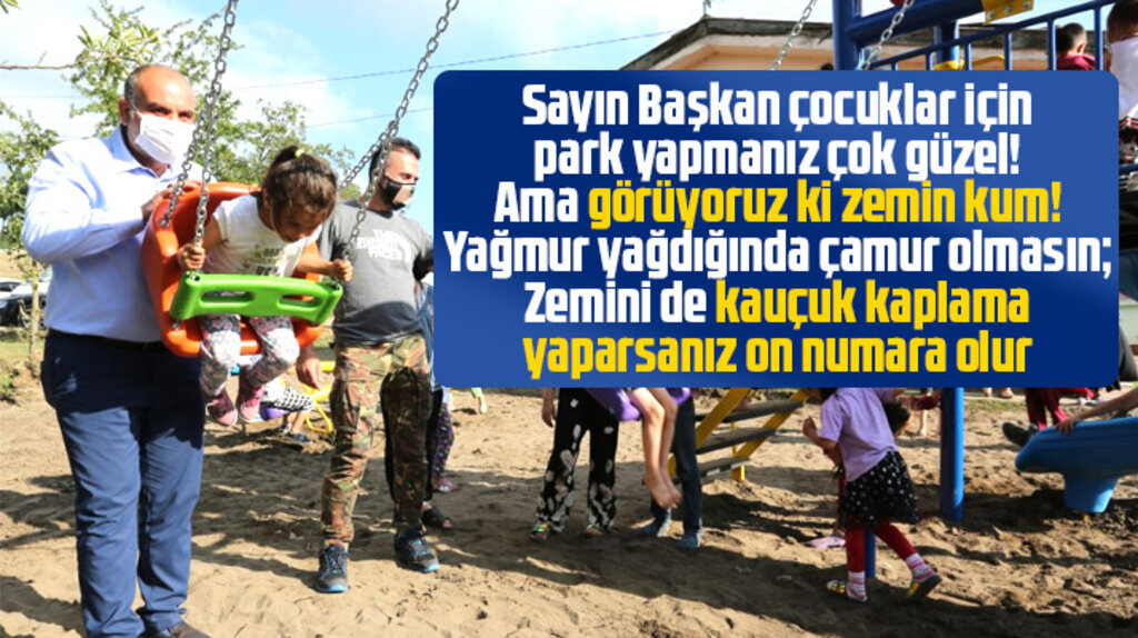 Samsun'da Canik Belediye Başkanı Sandıkçı, çocuklar istedi oyun parkları yaptırdı