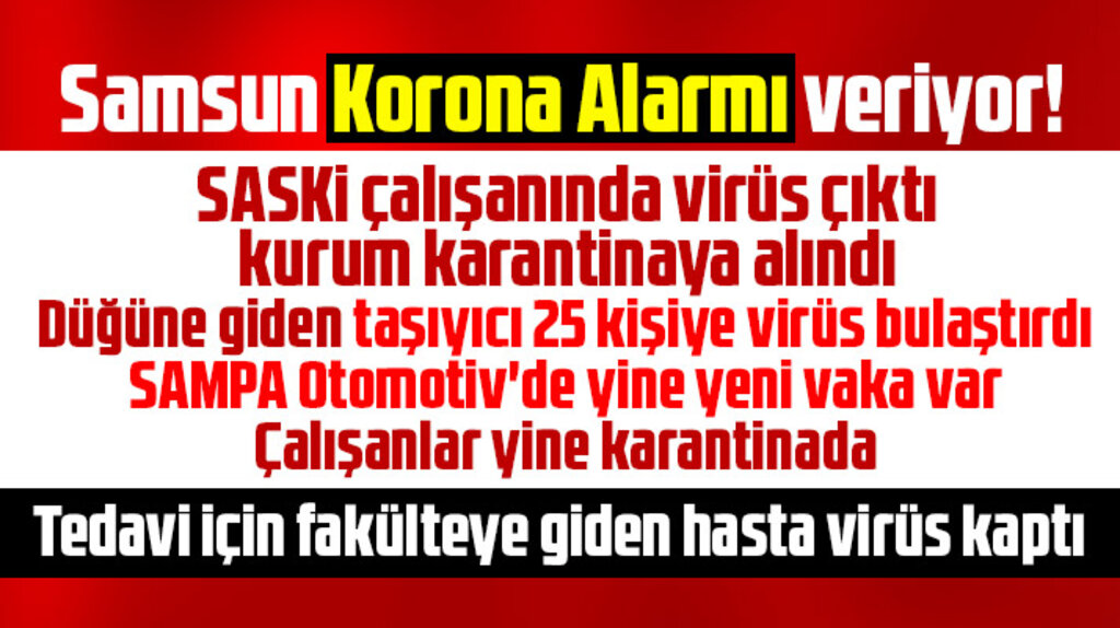 Samsun Korona Virüs'te alarmı veriyor! Her yerden yeni vaka haberleri geliyor