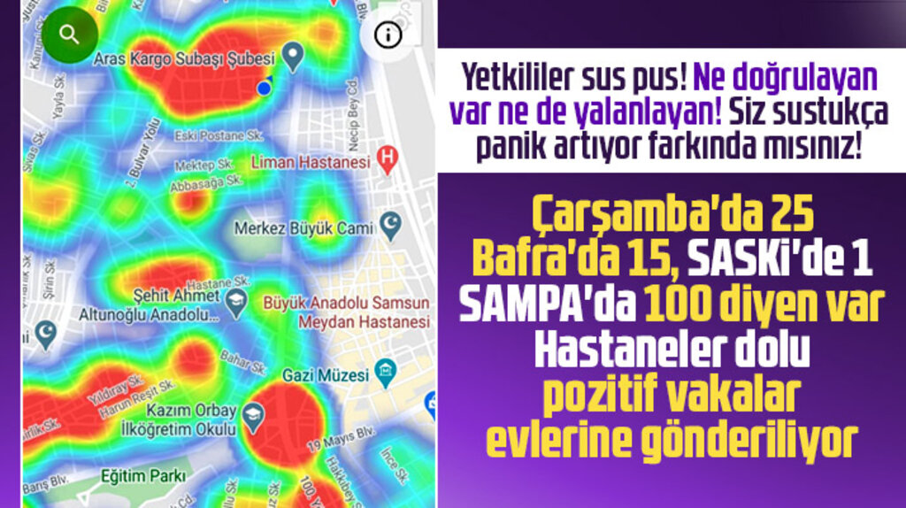 Samsun'da Korona vaka sayıları basına yansıyor yetkililer sus pus!