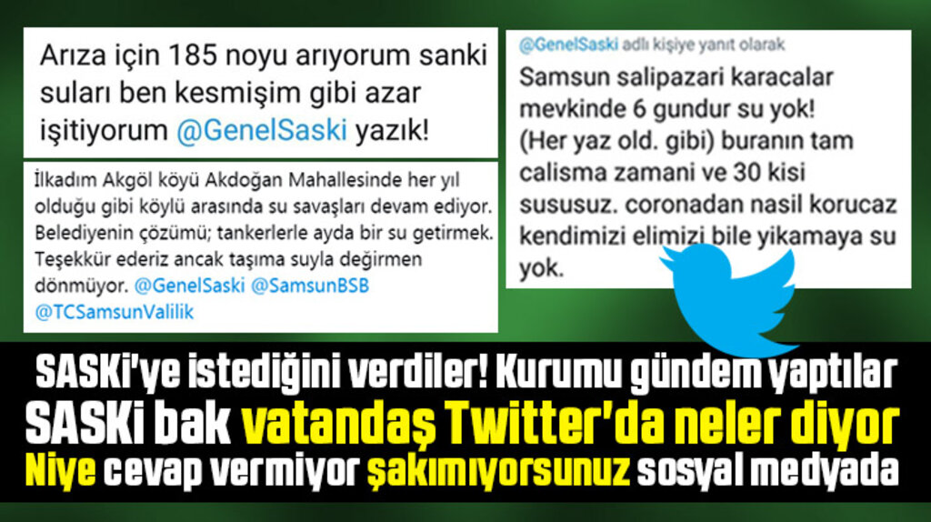 Samsun'da içme suyu sorunu yaşayanlar SASKİ'yi eleştiri bombardımanına tuttu