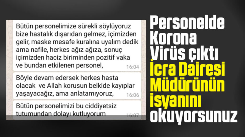 Samsun İcra Dairesi Başmüdüründen personele Korona Virüs tepkisi