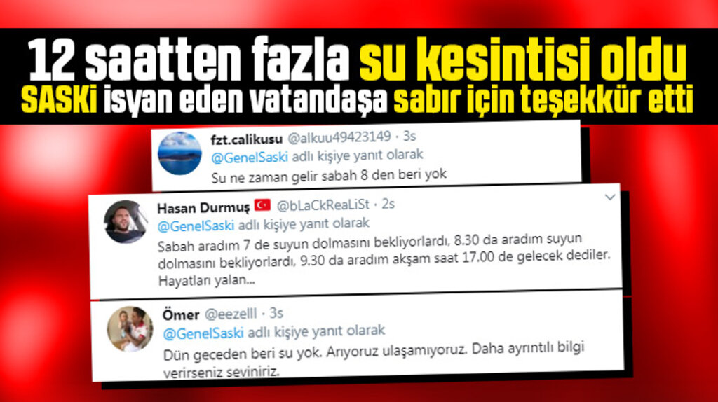 Samsun'da 12 saatten fazla su kesintisi yaşandı SASKİ vatandaşa sabır için teşekkür etti