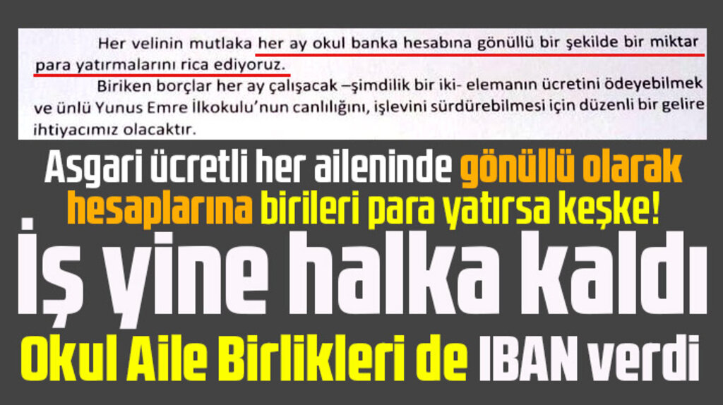 Samsun'da okul aile birlikleri öğrenci velilerine IBAN numarası verdi