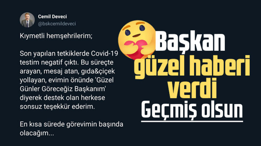 Atakum Belediyesi Başkanı Cemil Deveci'nin ikinci Covid-19 testi negatif çıktı