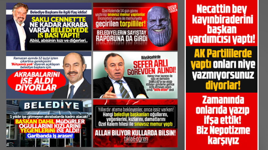 Samsun'da AK Partili Belediyelerde işe alınan akrabalar, memur yapılan torpilliler