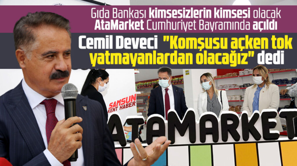 Atakum Belediyesi Gıda Bankasını Cumhuriyet Bayramının 97'inci yıl dönümünde açtı