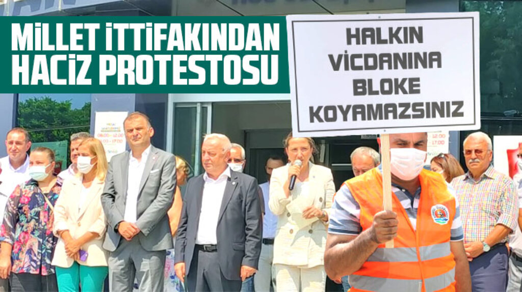 Samsun'da CHP ve İYİ Parti Atakum Belediyesine konulan haczi protesto etti
