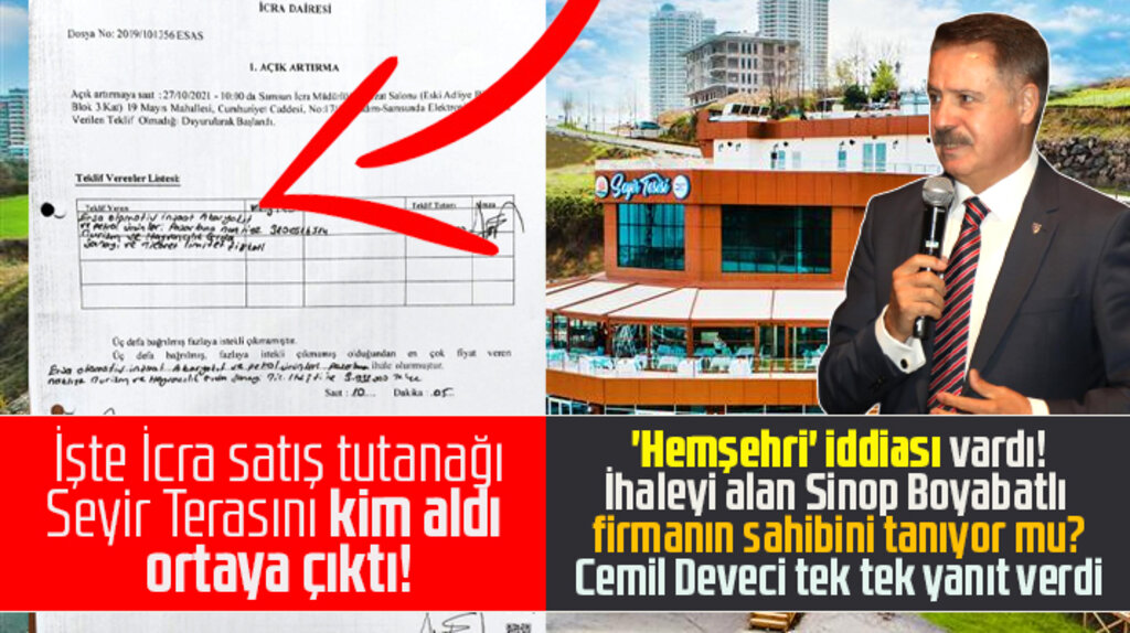 Samsun'da Seyir Terasını alan kişi belli oldu! Deveci ihaleyi alanı tanıyor mu açıklama yaptı
