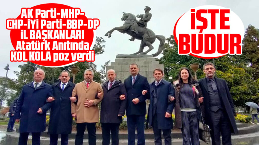 Samsun'da tarihi gün! Siyasi partilerin İl Başkanları Atatürk Anıtında saldırıya tepki gösterdi