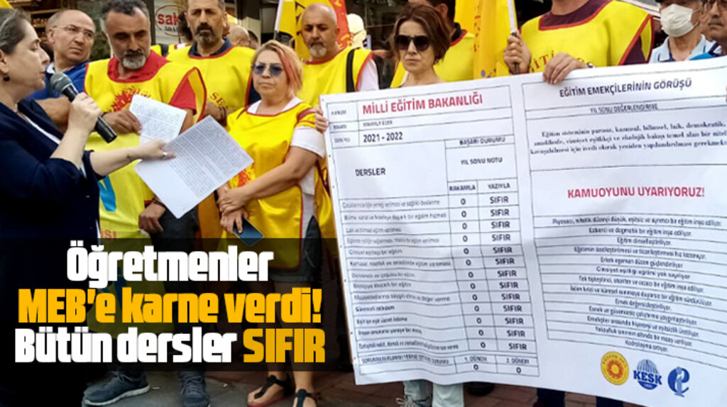 Samsun'da Eğitim-Sen üyesi öğretmenler MEB'e bol sıfırlı karne verdi