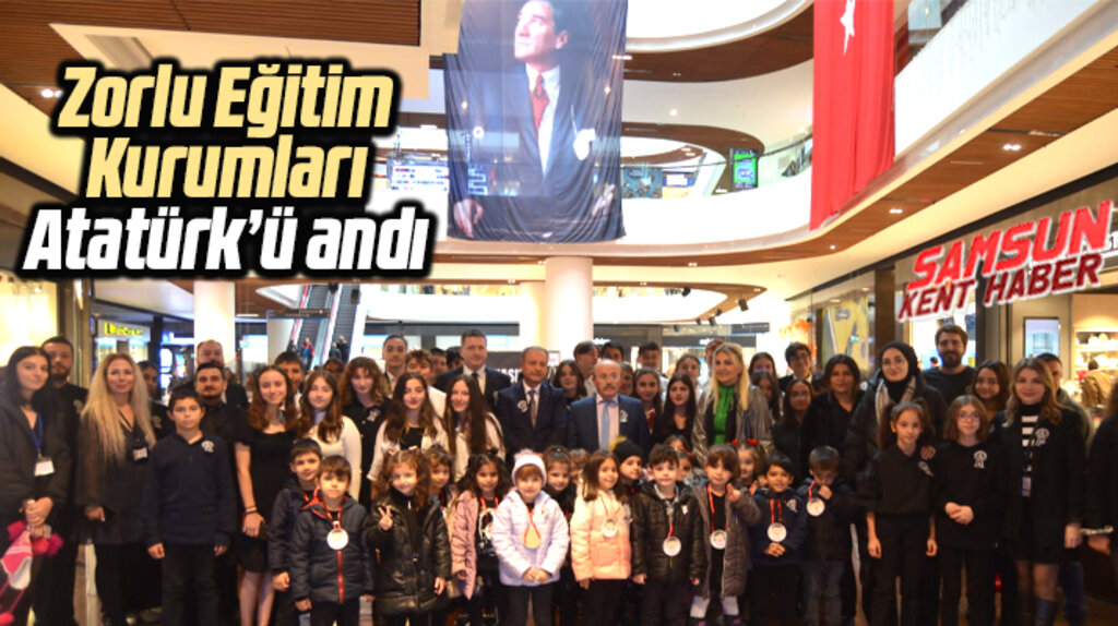 Samsun'da Zorlu Eğitim Kurumları Atatürk'ü resim sergisi ve müzik dinletisi ile andı