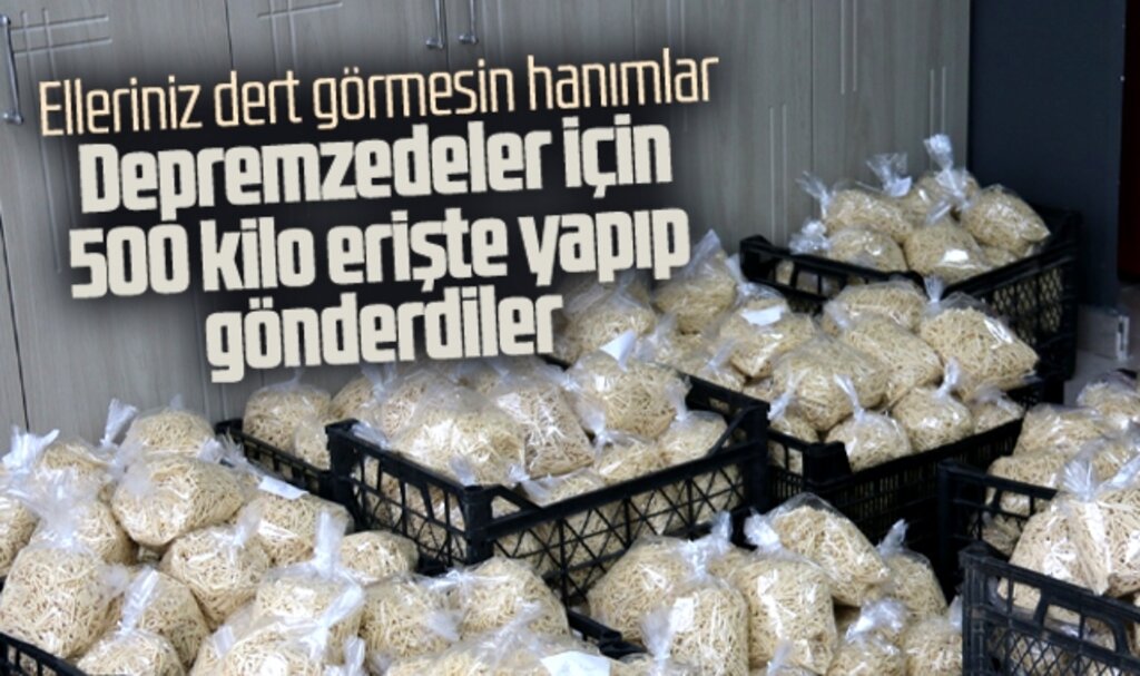 Samsun'da ATAK üyesi kadınlar depremzedeler için 500 kilo erişte hazırladı