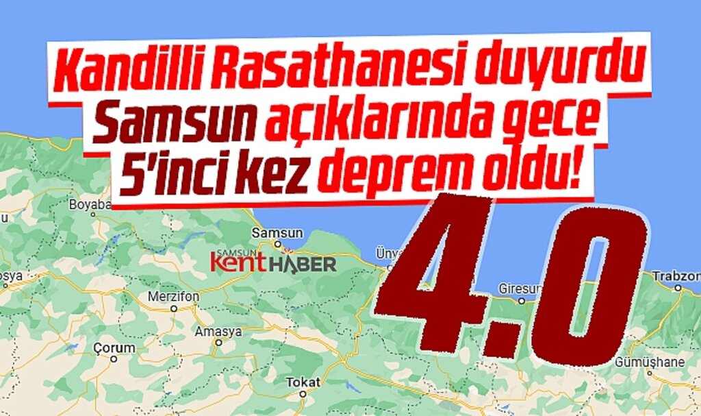Samsun açıklarında 5. kez deprem oldu! Depremin büyüklüğü bu kez 4.0