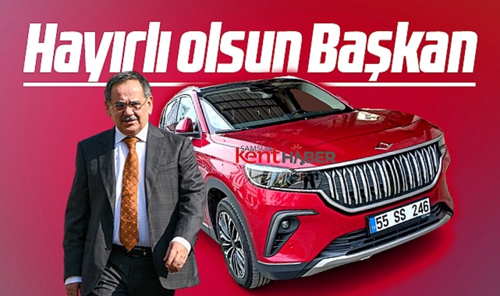 Samsun Büyükşehir Başkanı Demir kırmızı renk TOGG makam aracı aldı