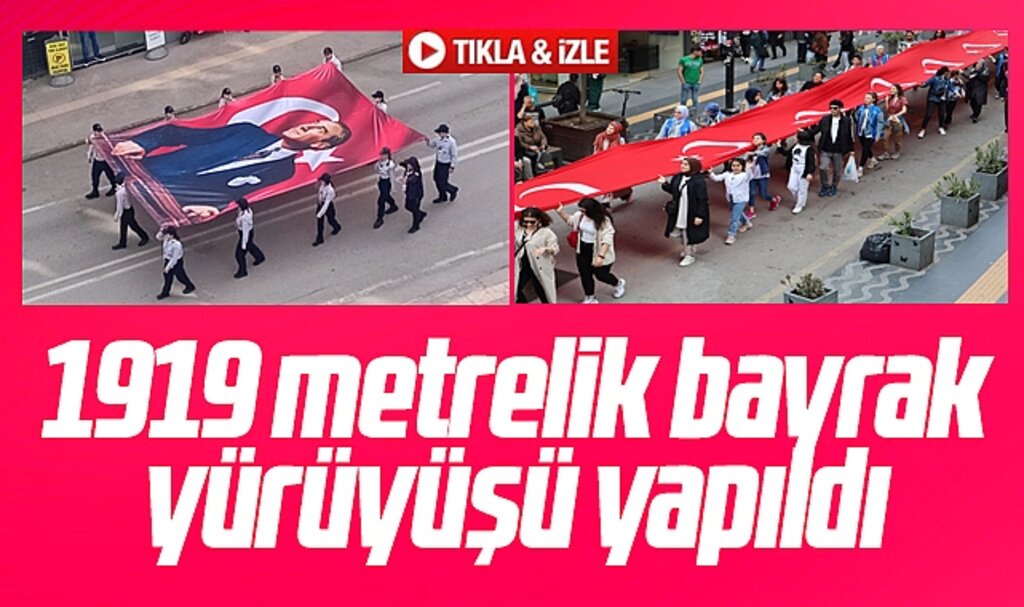 Samsun'da 19 Mayıs coşkusu 1919 metrelik bayrak yürüyüşü ile başladı