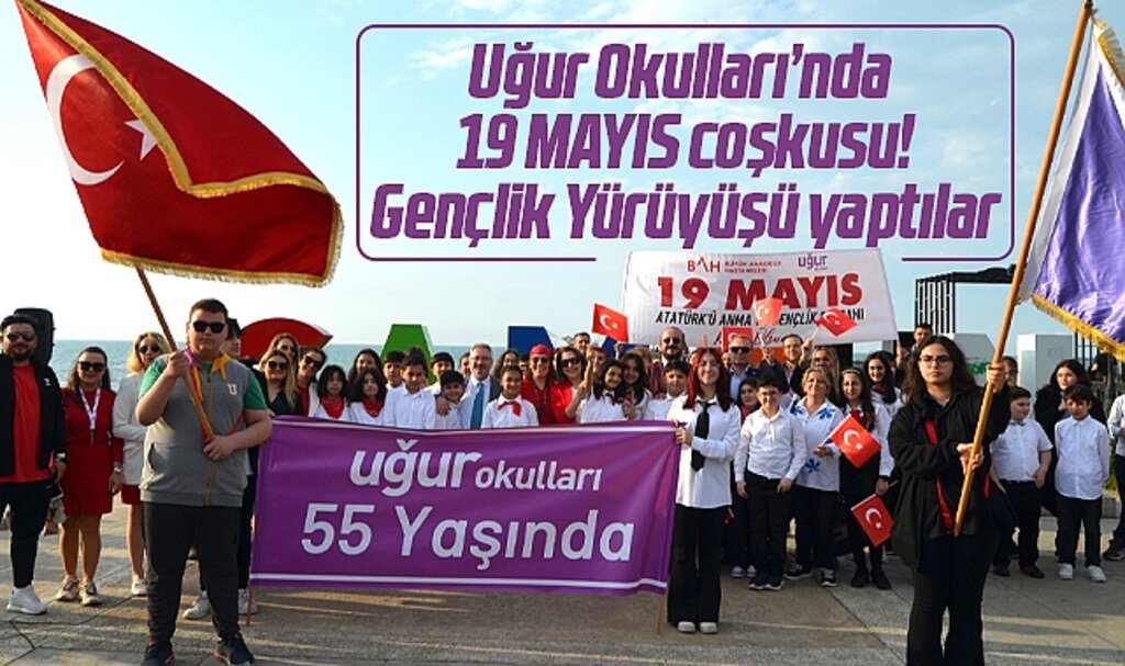 Samsun'da Uğur Okulları'nda 19 Mayıs coşkusu! Gençlik Yürüyüşü yaptılar