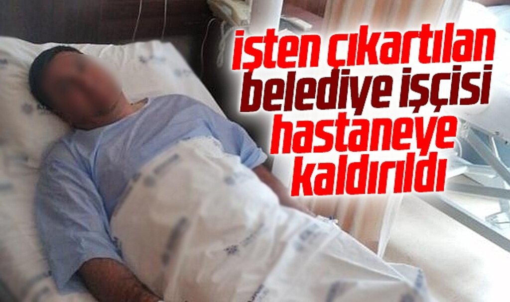 Samsun'da Canik Belediyesi'nde işten çıkartılan bir işçi hastaneye kaldırıldı