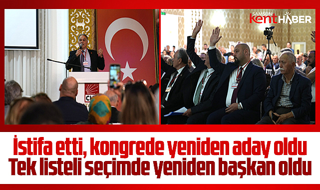 Samsun'da CHP Atakum kongresinde Adem Kürek yeniden başkan seçildi