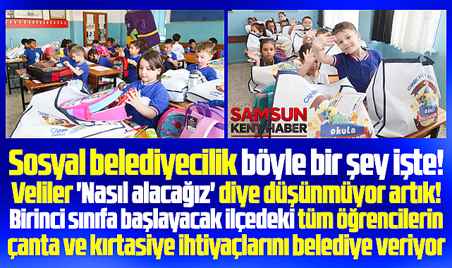 Samsun'da Canik Belediyesi çanta ve kırtasiye ihtiyaçlarını karşılayacak