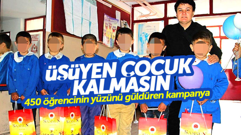 Samsun'da Üşüyen Çocuk Kalmasın kampanyası 450 öğrencinin yüzünü güldürdü