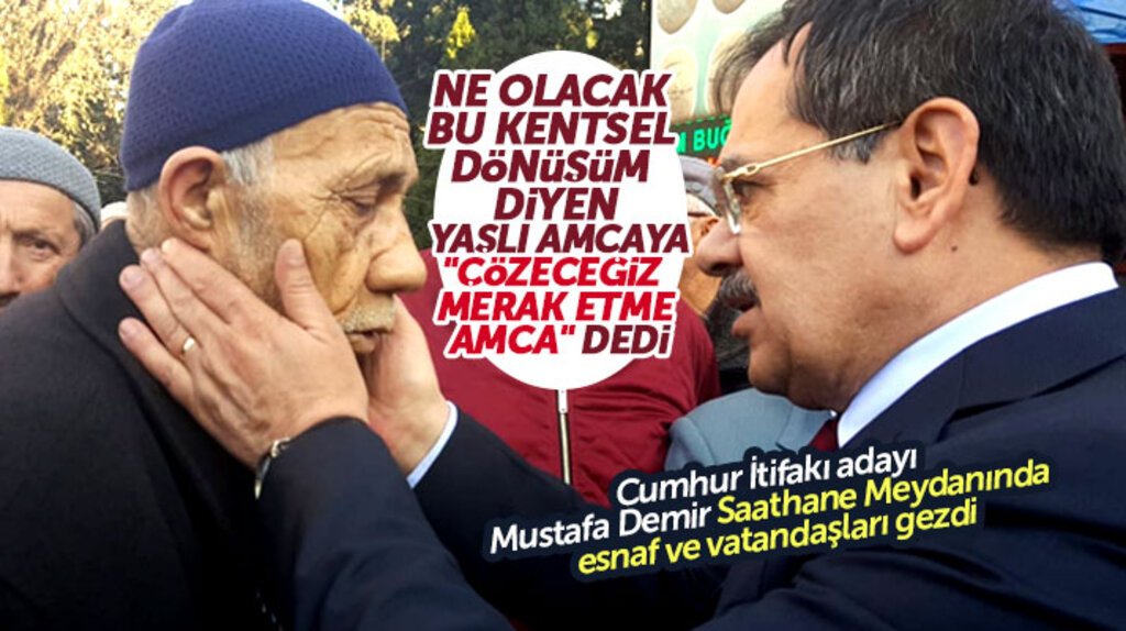 Cumhur İttifakı Samsun adayı Mustafa Demir Saathane Meydanında esnaf ve vatandaşları gezdi