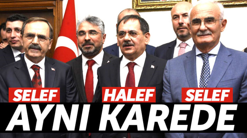 Samsun Büyükşehir'de görevi bırakan Yılmaz, görevi devreden Şahin, görevi alan Mustafa Demir 