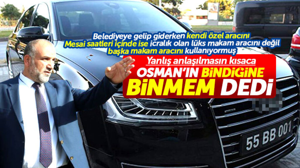 Canik Belediye Başkanı İbrahim Sandıkçı, Osman Genç'ten kalan lüks makam otosunu kullanmıyor