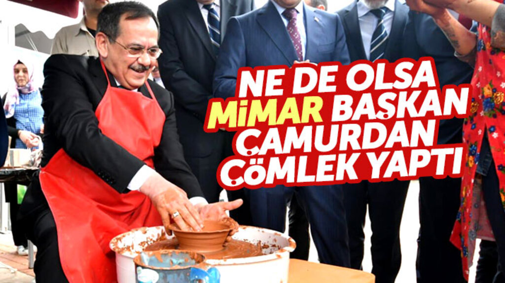 Samsun Büyükşehir Belediye Başkanı Mustafa Demir çamurdan çömlek yaptı