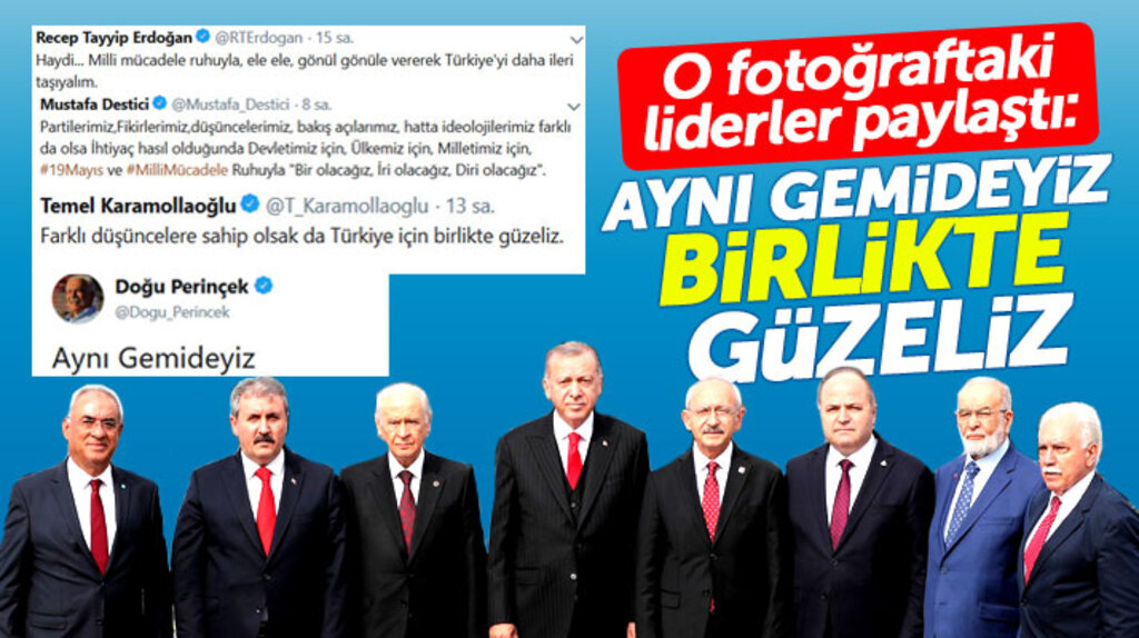 Liderlerden Samsun'da çekilen 19 Mayıs fotoğrafı için aynı gemideyiz birlikte güzeliz mesajı