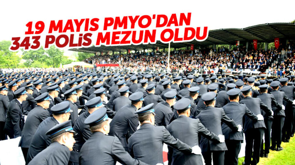 Samsun 19 Mayıs Polis Meslek Yüksek okulunda mezun olan 343 polis için tören düzenlendi 