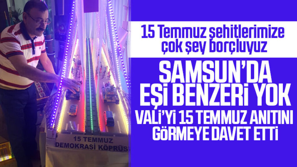 Samsun'da oda başkanı Metin Sinecek Vali'yi yaptırdığı 15 Temmuz anıtını görmeye davet etti