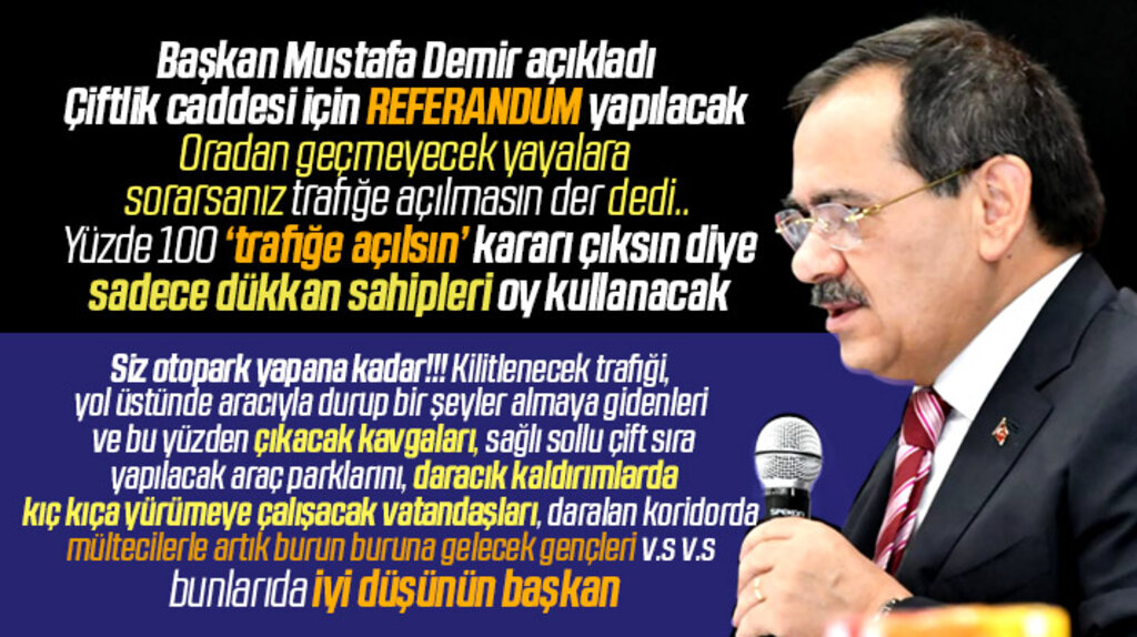 Samsun'da trafiğe kapatılan Çiftlik caddesinin yeniden trafiğe açılması için referandum yapılacak