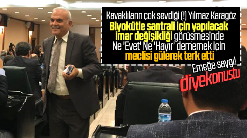 AK Parti'li Meclis üyesi Yılmaz Karagöz Biyokütle Santrali görüşmesini gülerek terk etti