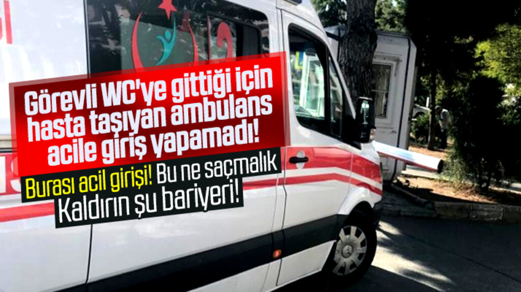 Samsun'da acil girişinde ki bariyer yüzünden ambulans hastaneye giriş yapamadı
