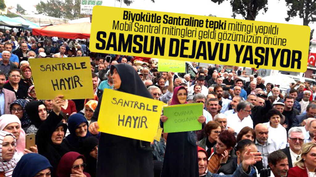 Samsun Çarşamba'da Dikbıyık mahallesinde Biyokütle Santraline tepki mitingi yapıldı