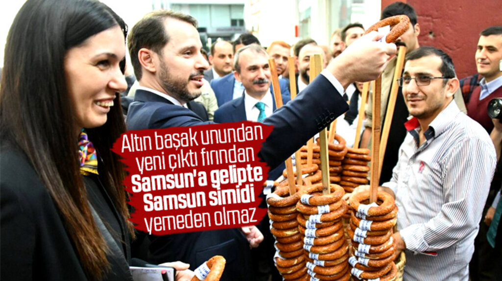 Bakan Berat Albayrak, Samsun'da esnafları ziyaret etti Samsun simidi yedi