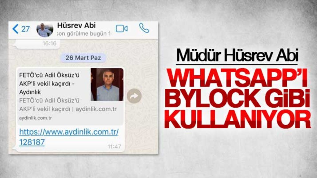 Samsun Gazi Devlet Hastanesi'nin Müdürü Hüsrev Yılmaz WhatsApp'ı byLock gibi kullanıyor