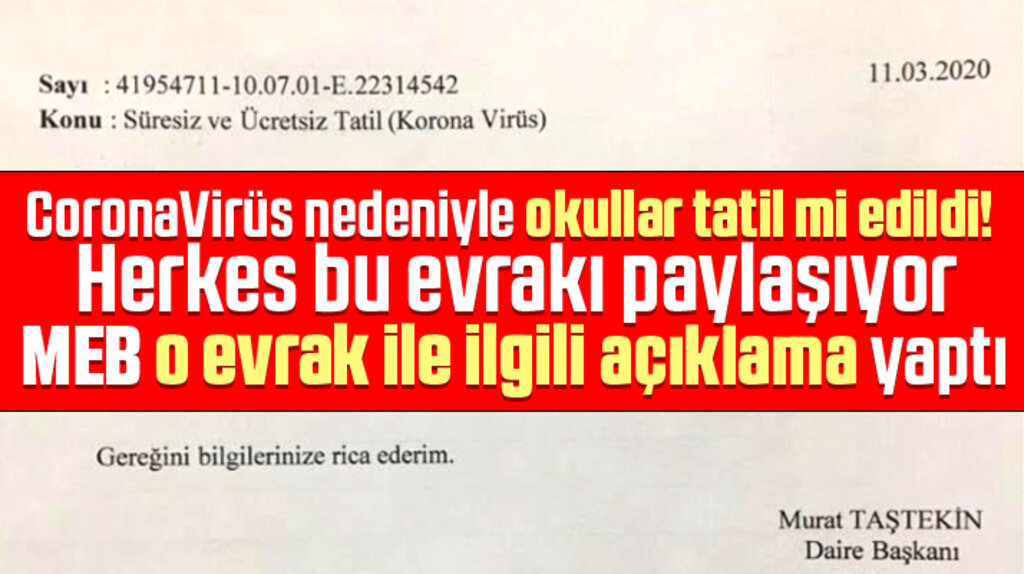 CoronaVirüs nedeniyle Türkiye'de tüm okulların tatil edildiği doğru mu