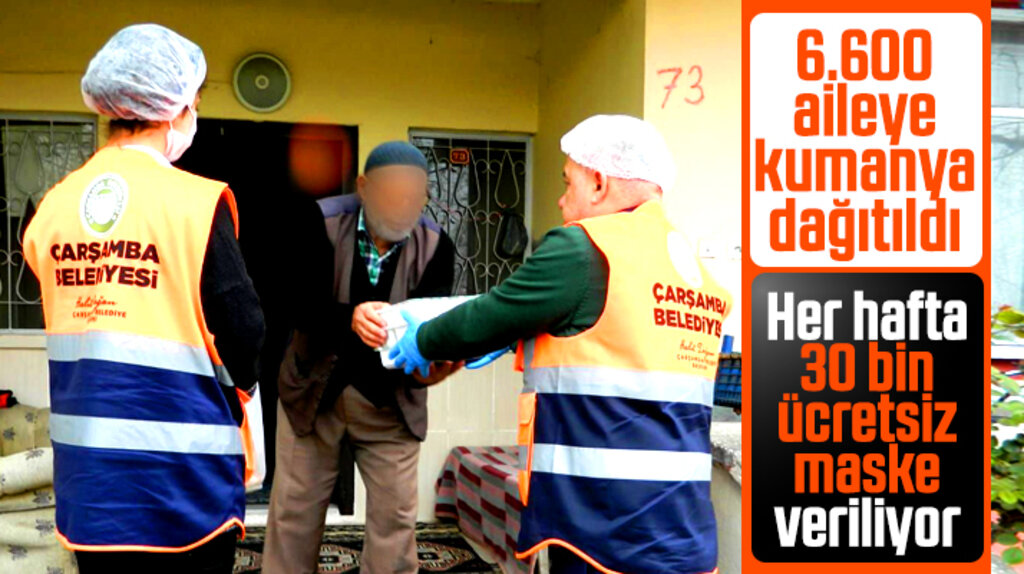 Çarşamba Belediyesi Korona Virüs nedeniyle her hafta 30 bin maske dağıtıyor