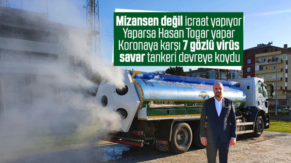 Tekkeköy Belediyesi Korona'ya karşı 7 gözlü dezenfektan tankerini hizmete aldı