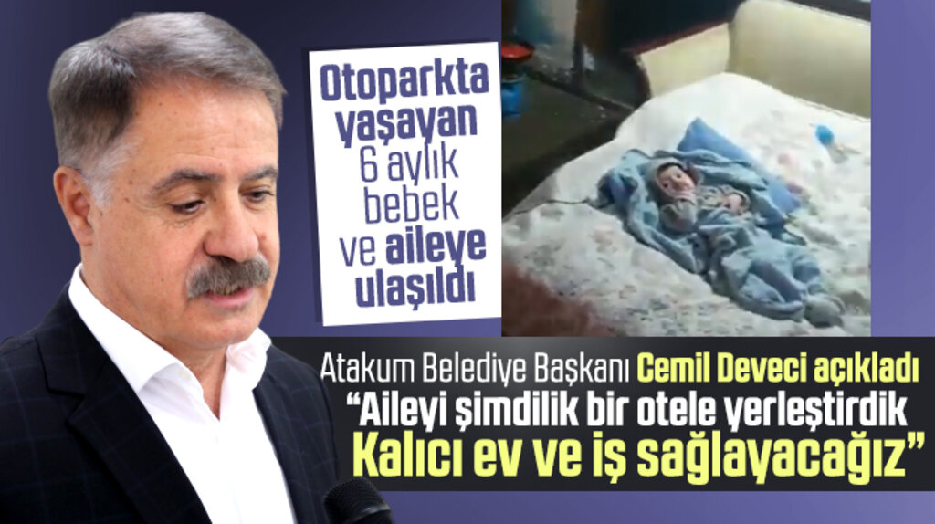 Samsun'da otoparkta yaşayan aileye Atakum Belediyesi sahip çıktı