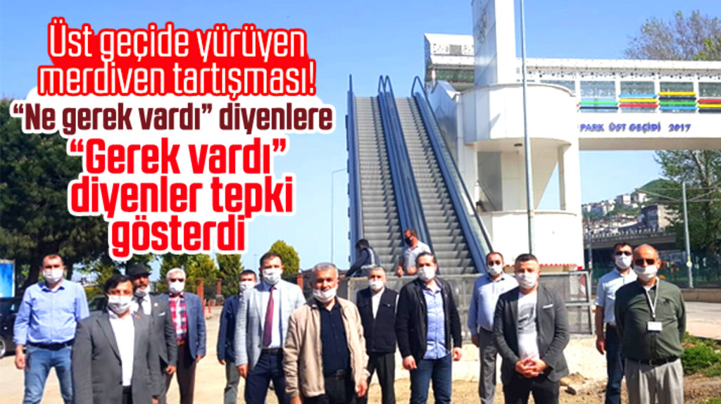 Samsun'da Doğu Park Üst geçidine yapılan yürüyen merdivene destek açıklaması