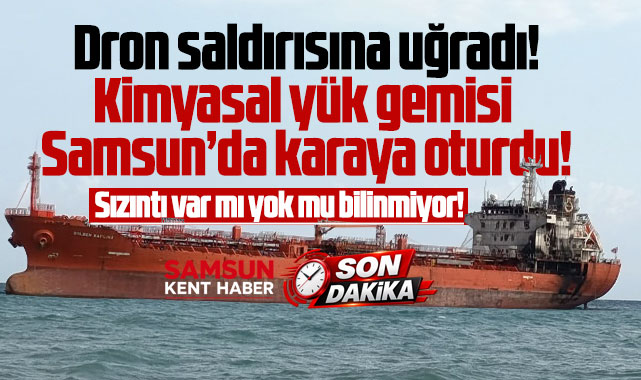 Samsun Alaçam'da kimyasal yük gemisi Golden Saplıng karaya oturdu